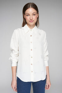 Mafalda Blouse in Blanco Jacquard