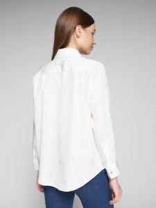 Mafalda Blouse in Blanco Jacquard