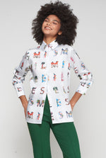 Load image into Gallery viewer, Mariela Smile Shirt in White
