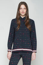 Load image into Gallery viewer, Tea Shirt in Navy Equestrian Print

