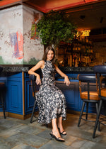 Load image into Gallery viewer, Rosetta Dress in Jet/Ecru
