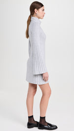 Load image into Gallery viewer, Meredith Turtleneck Sweater Dress in Ice Heather
