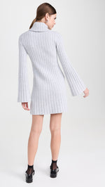 Load image into Gallery viewer, Meredith Turtleneck Sweater Dress in Ice Heather
