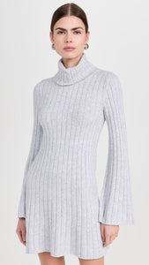 Meredith Turtleneck Sweater Dress in Ice Heather