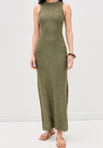 Load image into Gallery viewer, Mabel Sweater Dress in Soft Vintage Olive Branch
