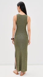 Load image into Gallery viewer, Mabel Sweater Dress in Soft Vintage Olive Branch
