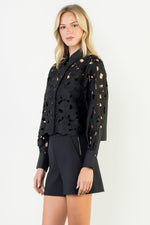 Load image into Gallery viewer, Eyelet Shirt in Black
