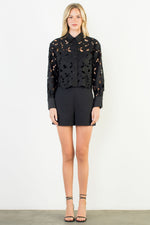 Load image into Gallery viewer, Eyelet Shirt in Black
