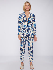 Clarise Trouser in Ikat Blue