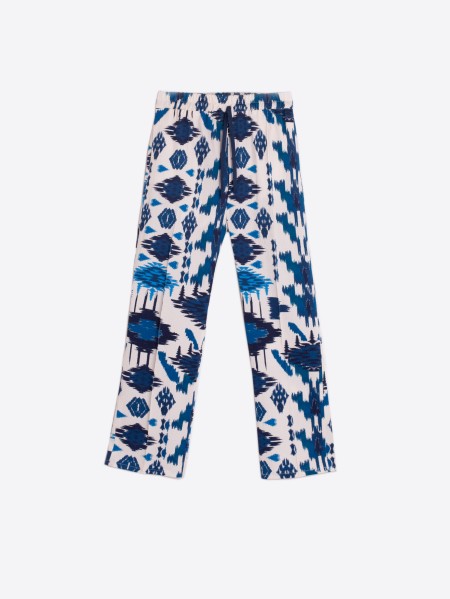 Clarise Trouser in Ikat Blue