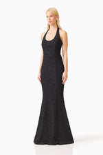 Load image into Gallery viewer, Alexandra Halter Neck Gown in Black

