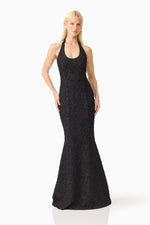 Load image into Gallery viewer, Alexandra Halter Neck Gown in Black
