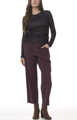 Load image into Gallery viewer, Carissa Twill Pant in Dark Plum
