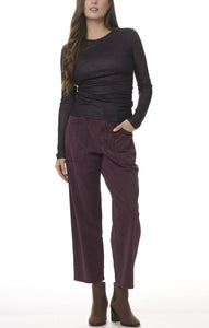 Carissa Twill Pant in Dark Plum