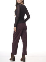 Load image into Gallery viewer, Carissa Twill Pant in Dark Plum
