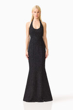 Load image into Gallery viewer, Alexandra Halter Neck Gown in Black
