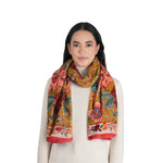 Load image into Gallery viewer, Enchanted Garden Velvet Scarf in Mustard
