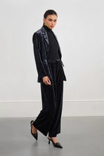 Load image into Gallery viewer, Velvet Leopard Blazer in Dark Grey
