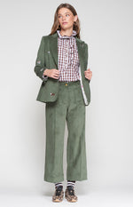 Load image into Gallery viewer, Dorin Corduroy Straight Trouser in Pana Hunter Green
