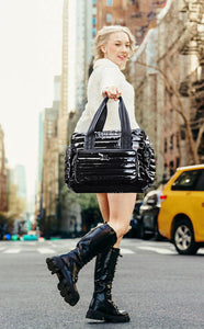 Voyager Travel Bag in Patent Black