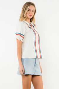 Puff Sleeve Top in Cream
