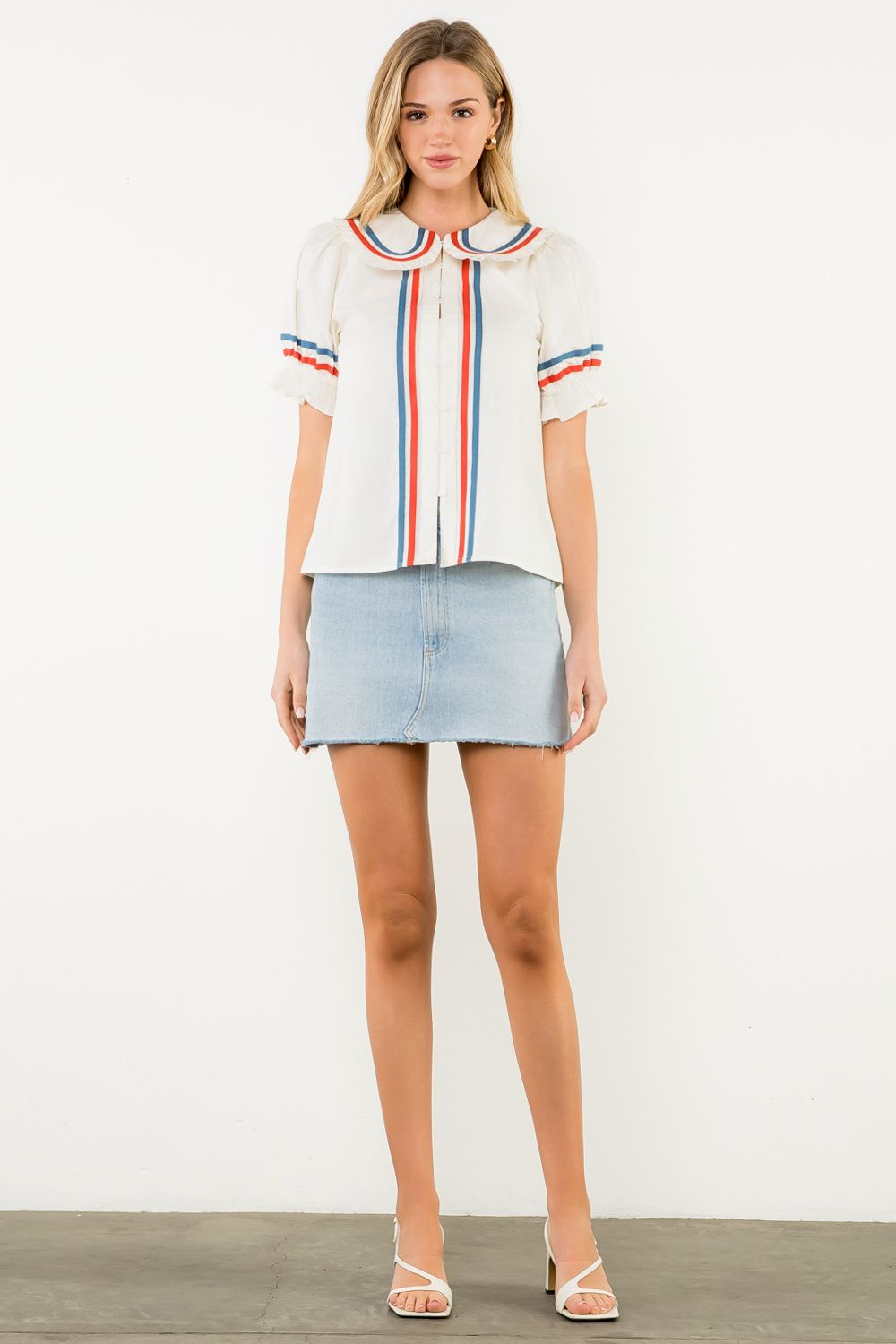 Puff Sleeve Top in Cream