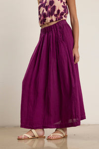 Linda Linen Maxi Skirt in Grapes