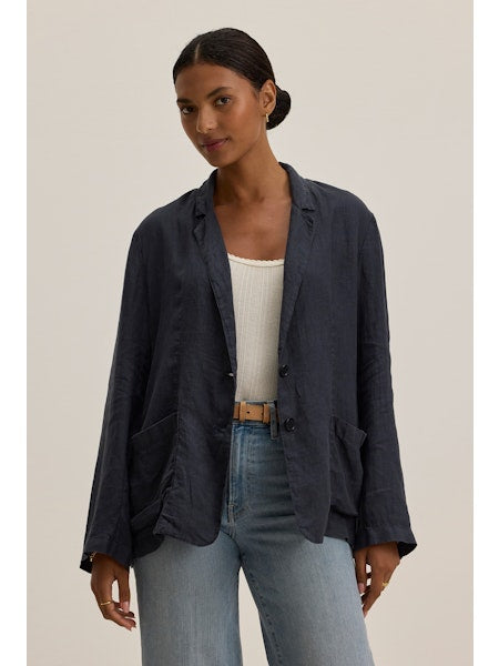 Iman Linen Blazer in Sap