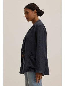 Iman Linen Blazer in Sap