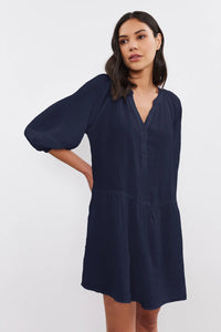 Vonnie Linen Dress in Shadow