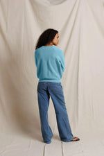 Load image into Gallery viewer, Ziggy Reverse Fleece Crew Neck Sweatshirt in Milky Blue
