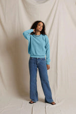 Load image into Gallery viewer, Ziggy Reverse Fleece Crew Neck Sweatshirt in Milky Blue
