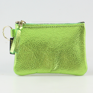 The Metallic Kara Coin Purse in Lime