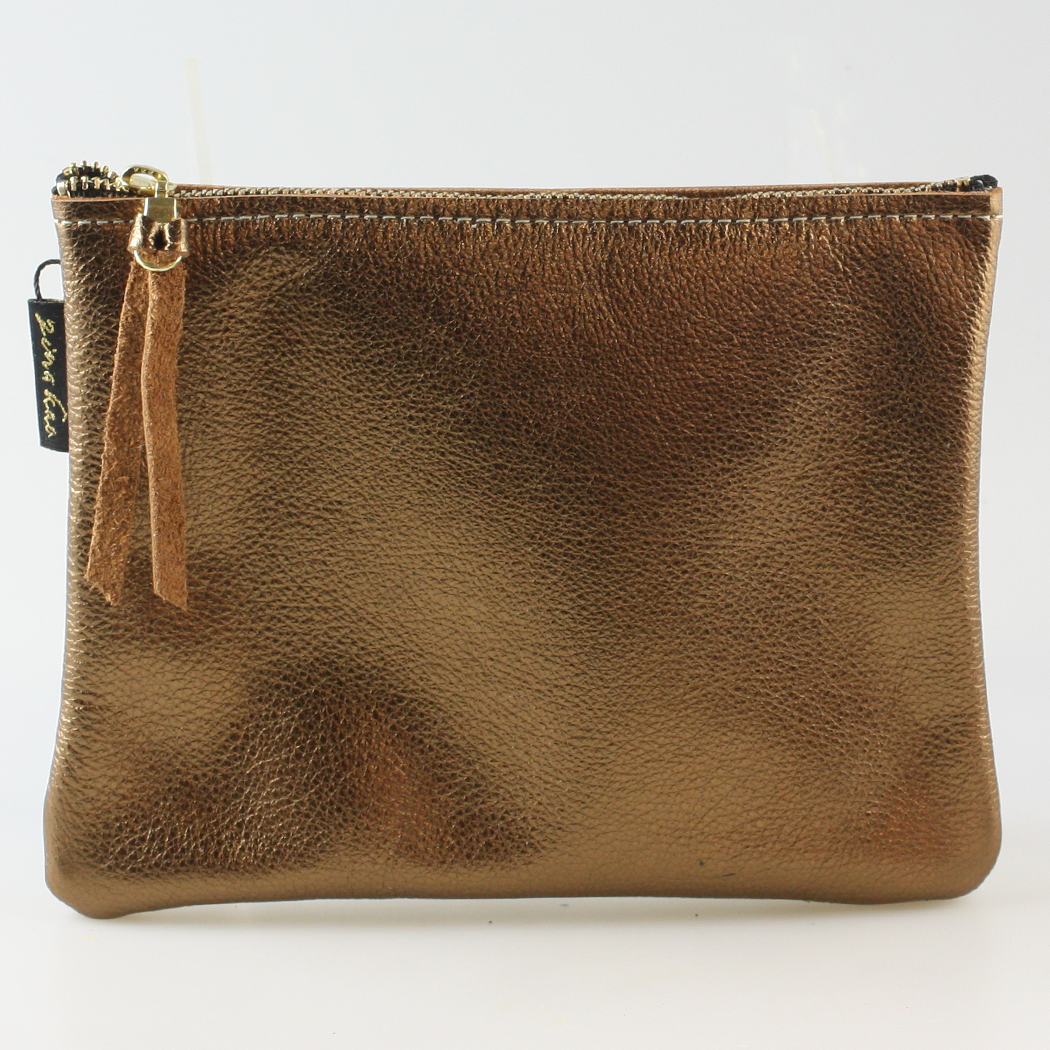 The Metallic Monroe Everyday Pouch in Bronze