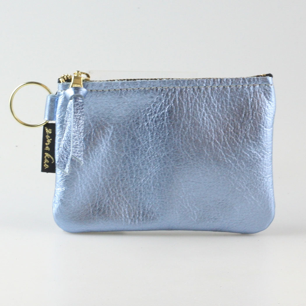 The Metallic Kara Coin Purse in Ice Blue