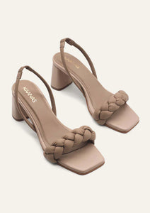 Mistico Chunky Braided Heel in Sand