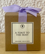 Load image into Gallery viewer, A Toast to the Host Candle in Tarragon, Basil, &amp; Patchouli
