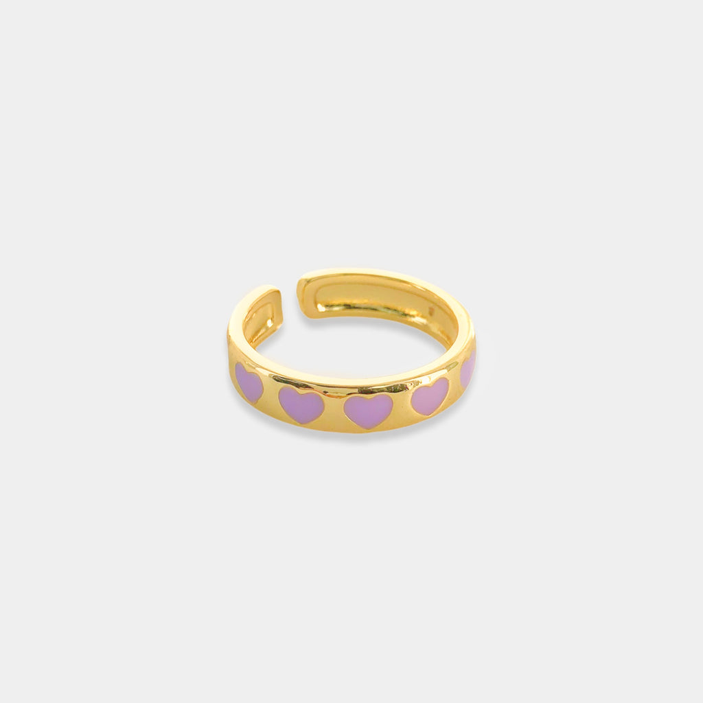 Allover Heart Ring in Lavender