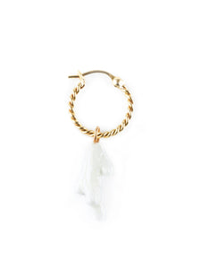 White Coral Branch Mini Earring