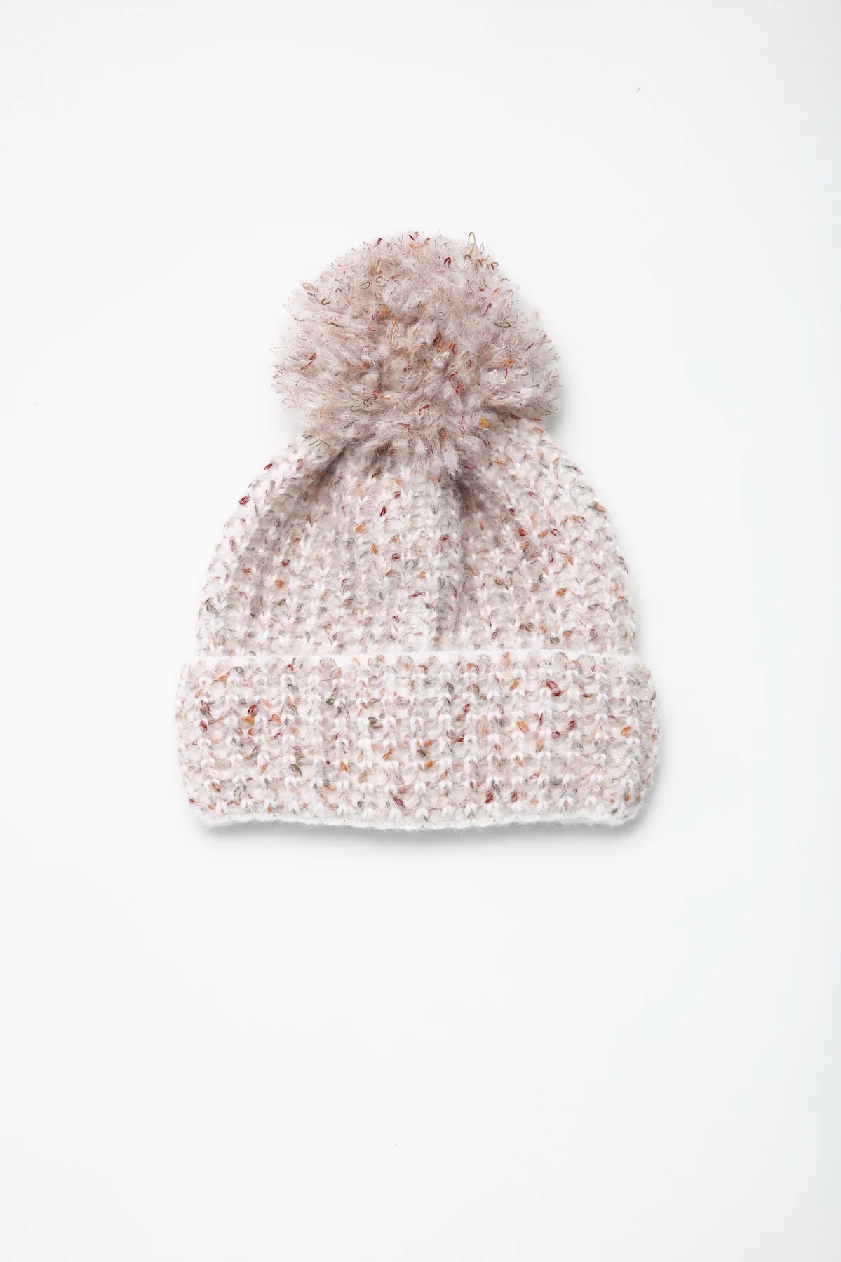 Waffle Knit Confetti Hat in Ivory