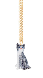 Load image into Gallery viewer, Grey Cat Mini Necklace
