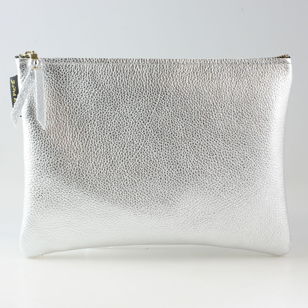 The Metallic Monroe Everyday Pouch in Silver