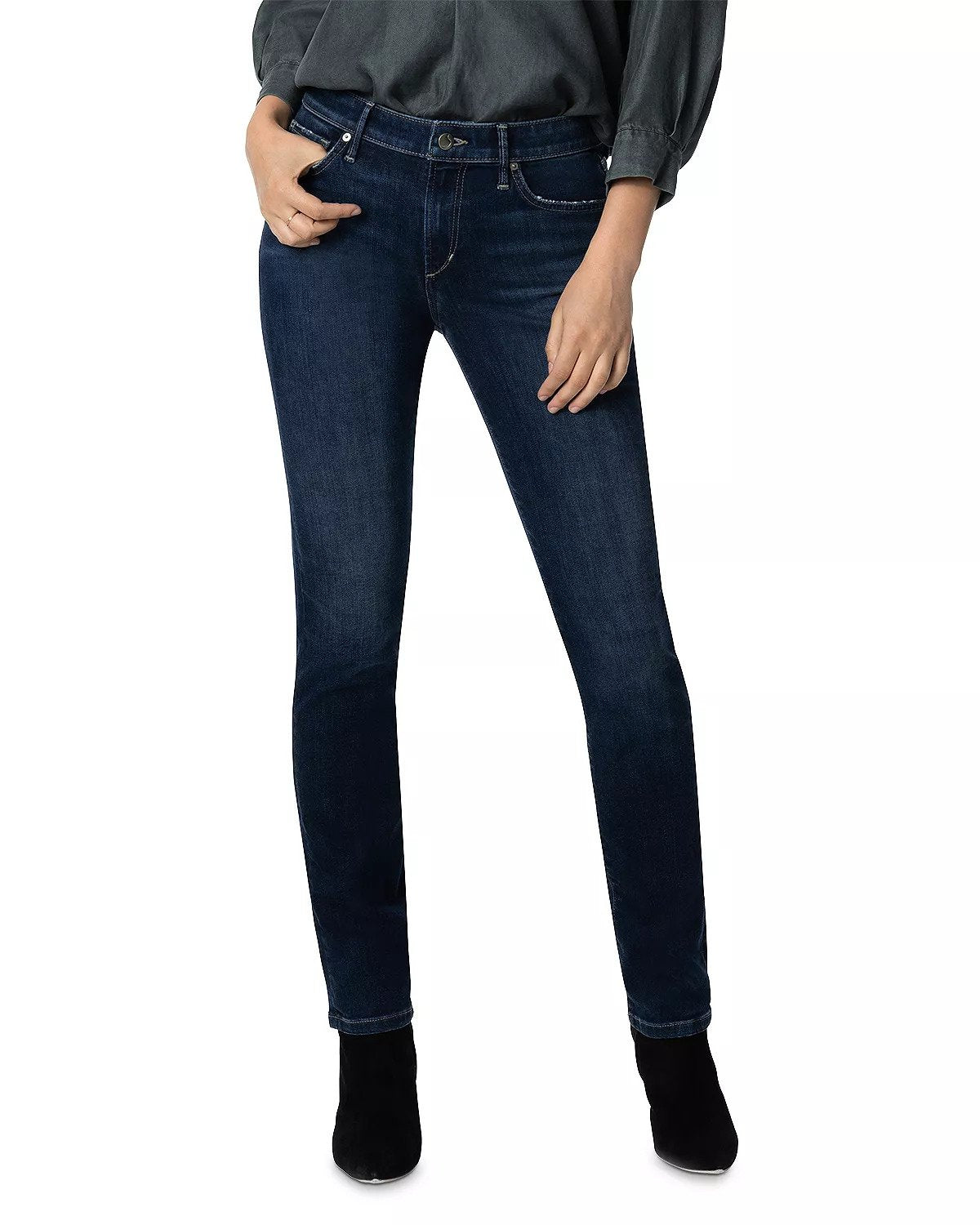 Lara Mid Rise Cigarette Ankle Jean in Avianna