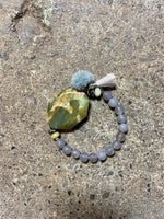 Load image into Gallery viewer, Agate Stretch Bracelet in Green Combo
