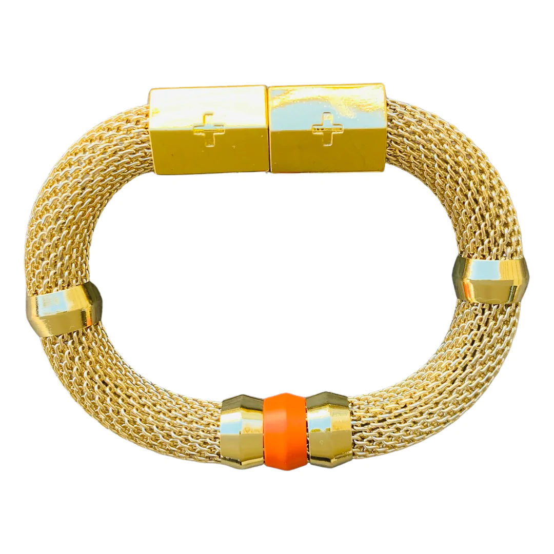 Mesh Candy Bracelet in Orange