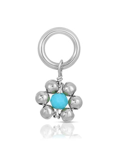 Flowercita Birthstone Charm in Turquoise/Silver