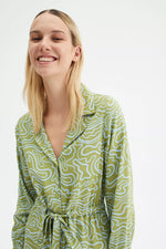 Load image into Gallery viewer, Wave Print Midi Shirt Dress
